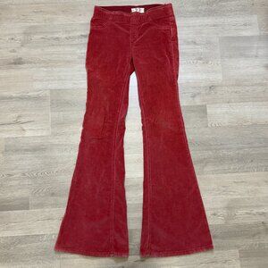 We The Free 27 Penny Pull On Flare Stretch Micro Cord Jeans Bell Bottom Red